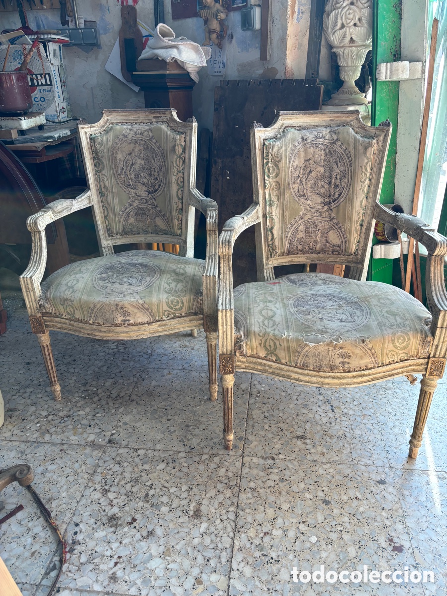 Antig&uuml;edades: Pareja de sillones Luis XVI - Foto 1
