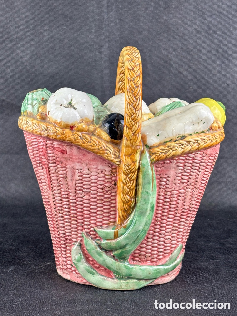 Antig&uuml;edades: BOTIJO DE CER&Aacute;MICA DE MANISES - CESTA DE VERDURAS