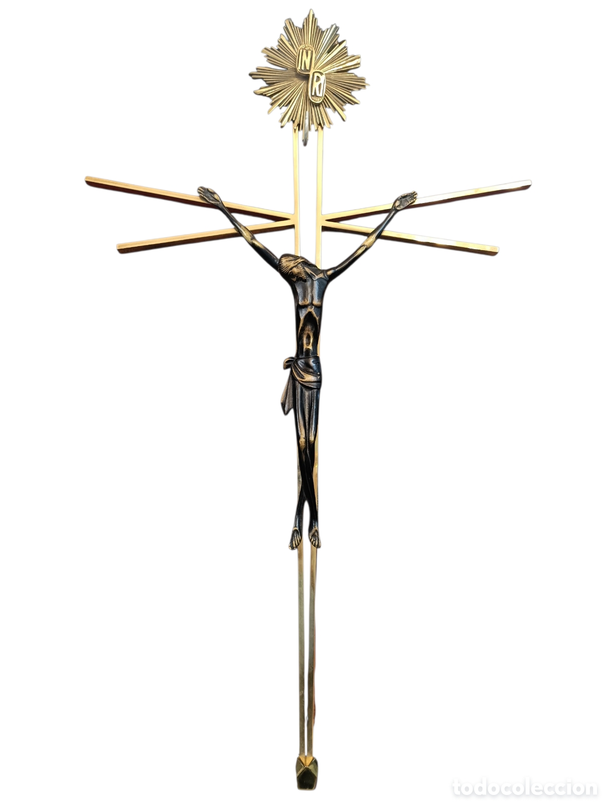 Antig&uuml;edades: ANTIGUO CRISTO CRUCIFICADO, BRONCE . 64CM ALTO. - Foto 2