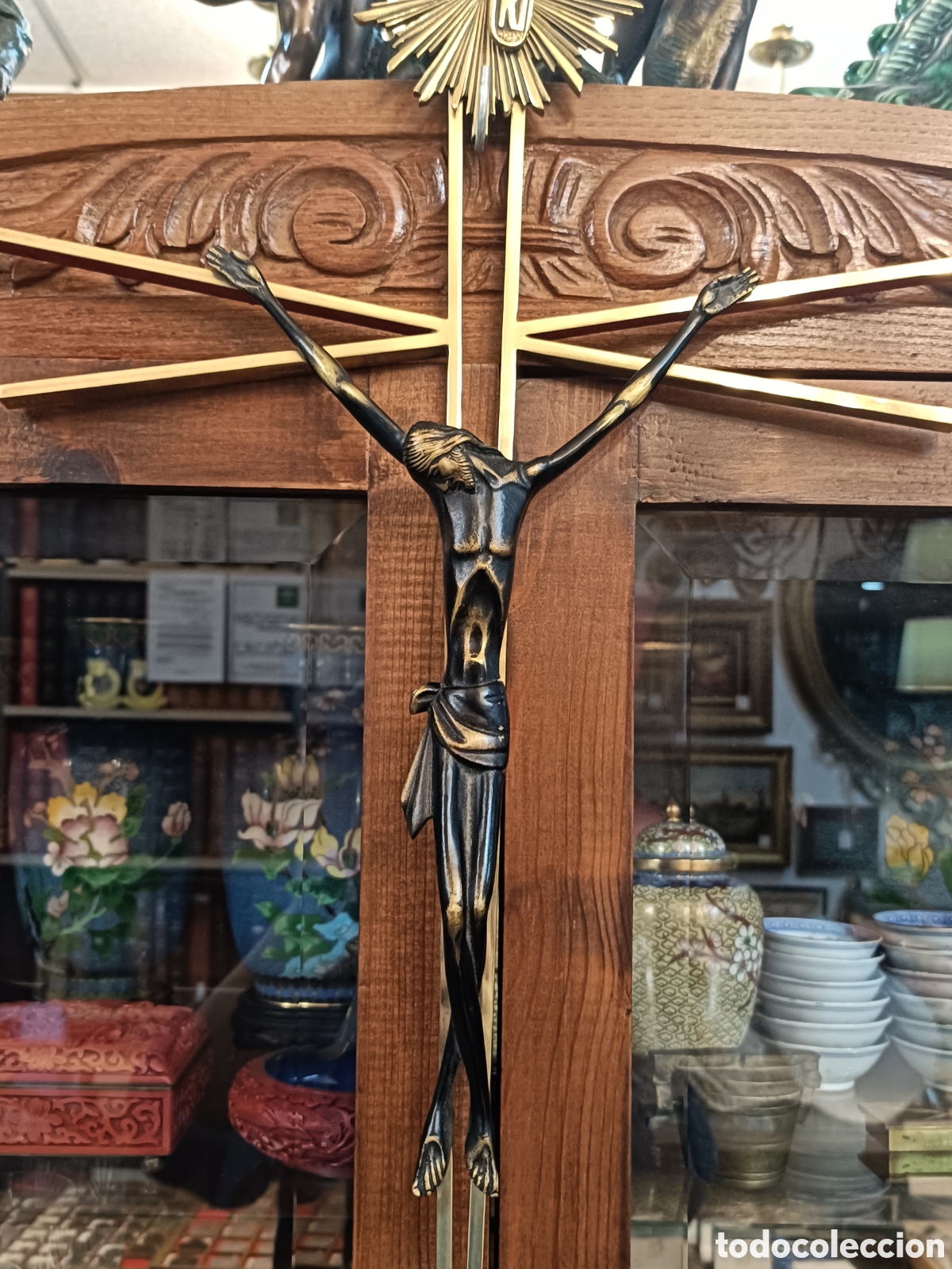 Antig&uuml;edades: ANTIGUO CRISTO CRUCIFICADO, BRONCE . 64CM ALTO. - Foto 4