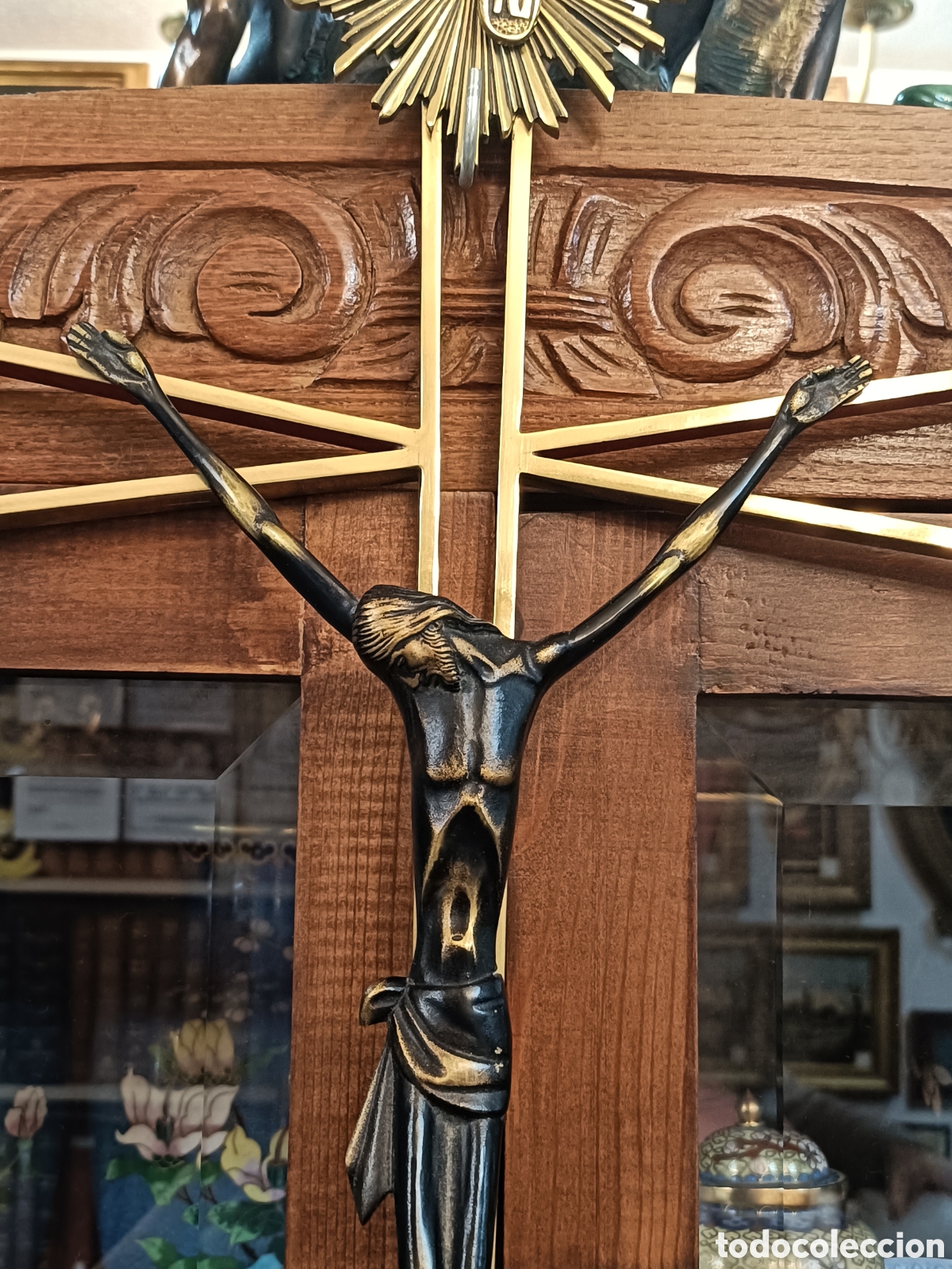 Antig&uuml;edades: ANTIGUO CRISTO CRUCIFICADO, BRONCE . 64CM ALTO. - Foto 6