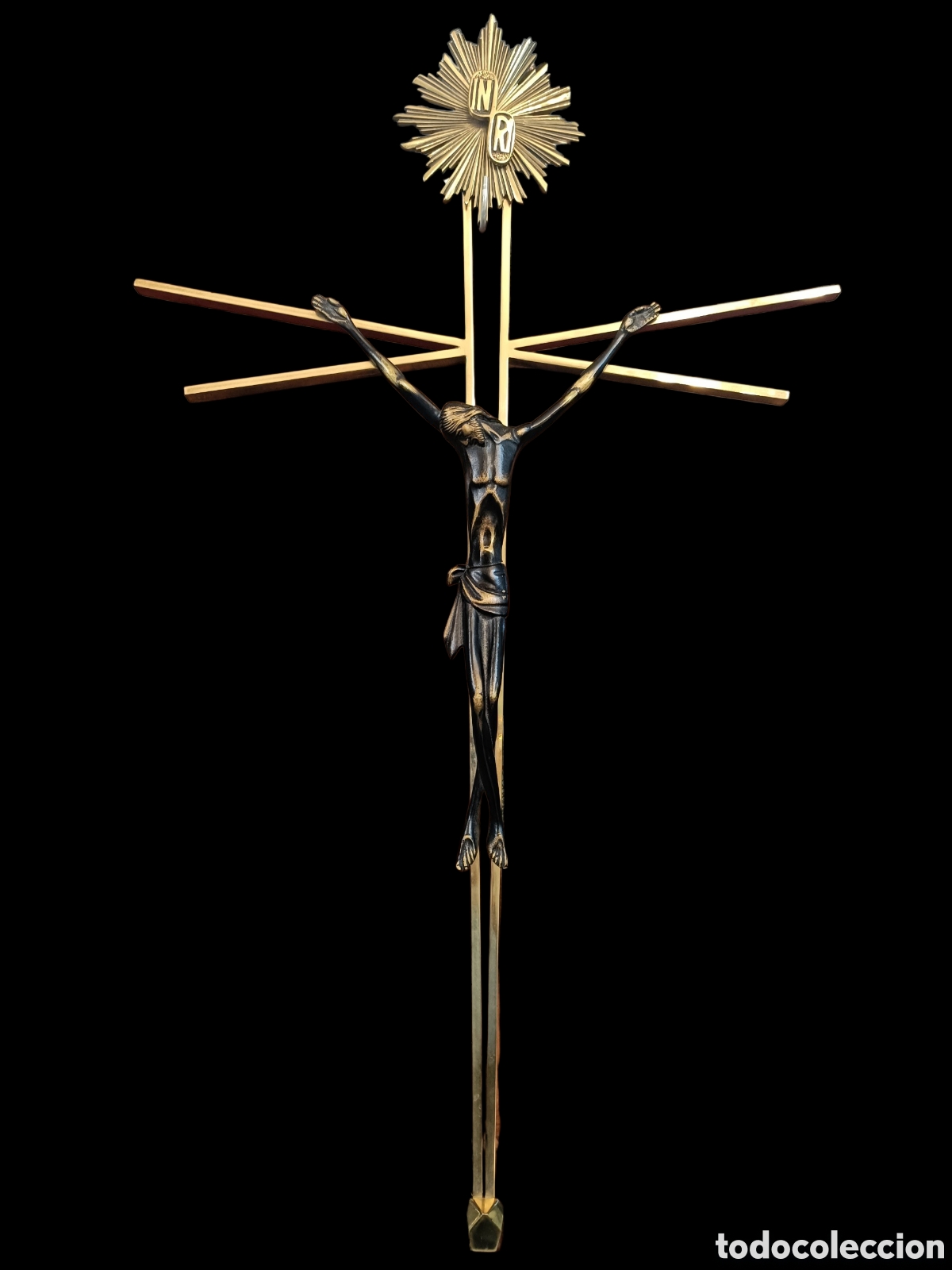 Antig&uuml;edades: ANTIGUO CRISTO CRUCIFICADO, BRONCE . 64CM ALTO. - Foto 1