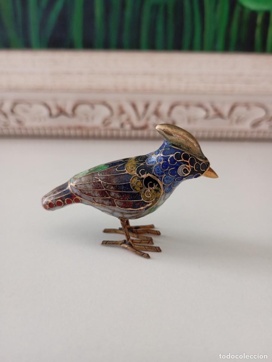 Antig&uuml;edades: P&aacute;jaro cloisonne esmaltado - Foto 2