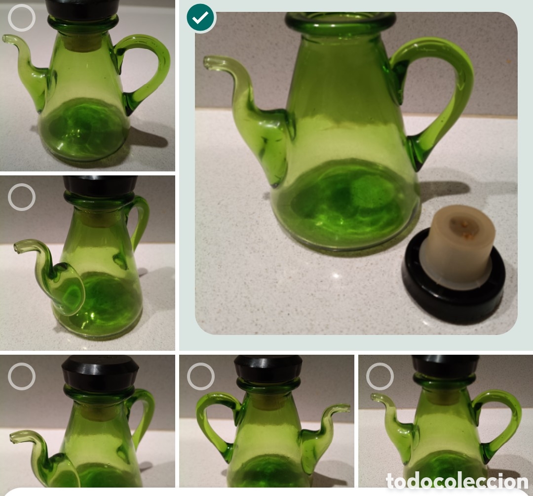 Antig&uuml;edades: *️⃣ACEITERA de CRISTAL SOPLADO - Foto 1