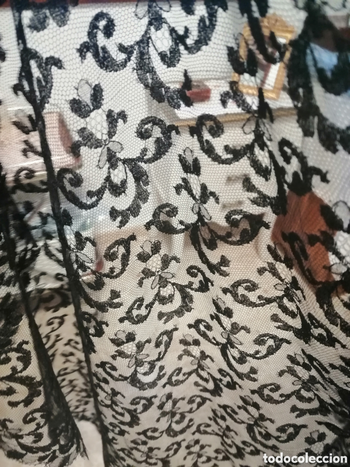 Antig&uuml;edades: Mantilla de blonda gran tama&ntilde;o - Foto 6