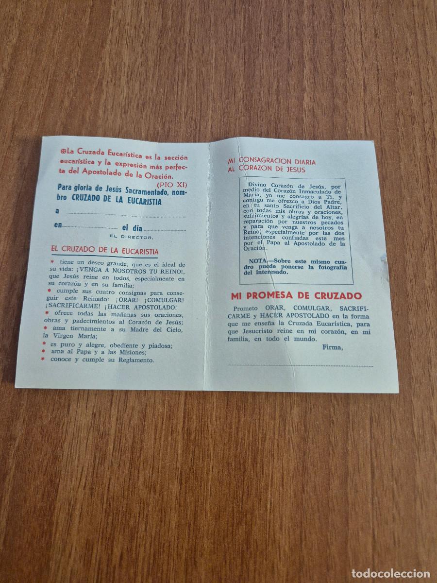Antig&uuml;edades: CARNET TITULO MI TITULO DE CRUZADA DE LA EUCARISTIA . - Foto 2