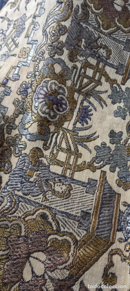 Antig&uuml;edades: CUBREMESA VINTAGE ESTAMPADO BEIG - Foto 3