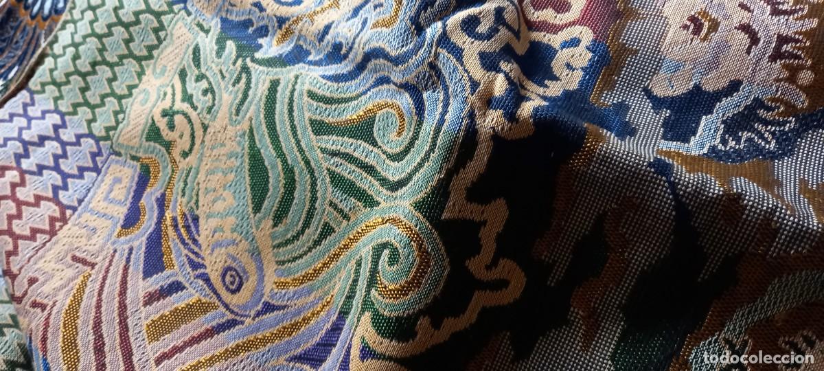 Antig&uuml;edades: CUBRECAMA ESTAMPADO ORIENTAL VINTAGE - Foto 7