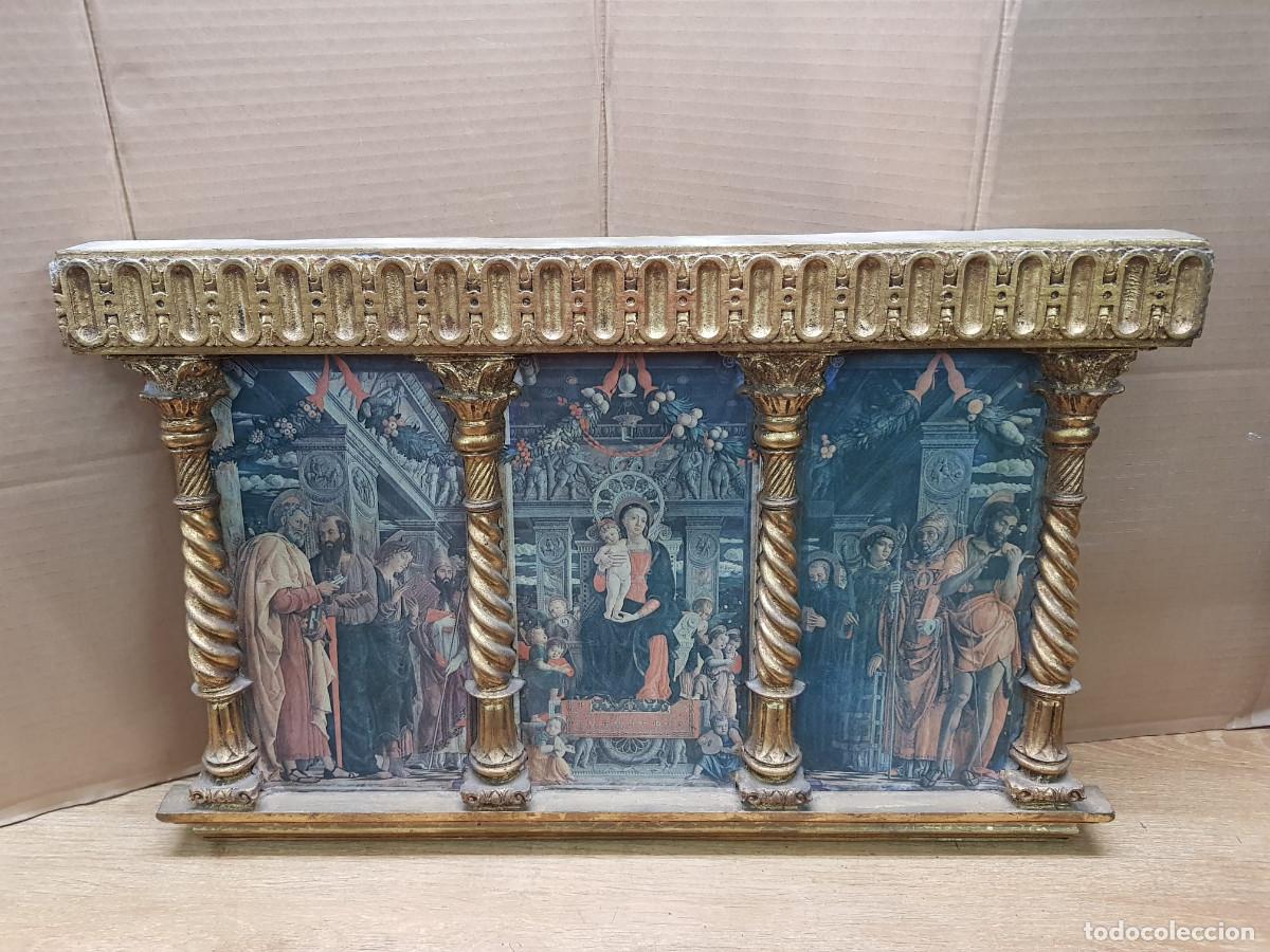 Antig&uuml;edades: ANTIGUO TRIPTICO DE MADELA CON PAN DE ORO - Foto 1