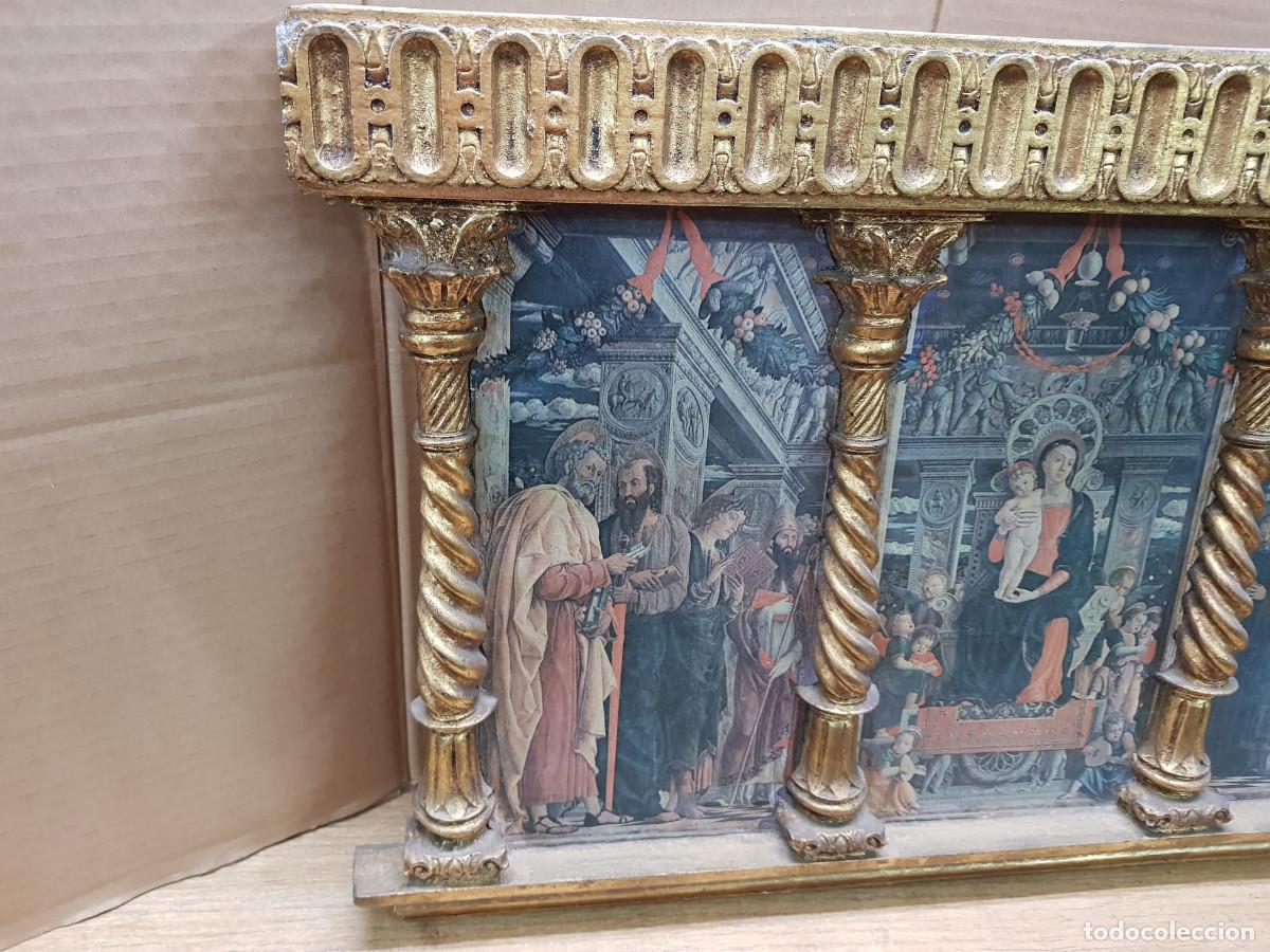 Antig&uuml;edades: ANTIGUO TRIPTICO DE MADELA CON PAN DE ORO - Foto 2