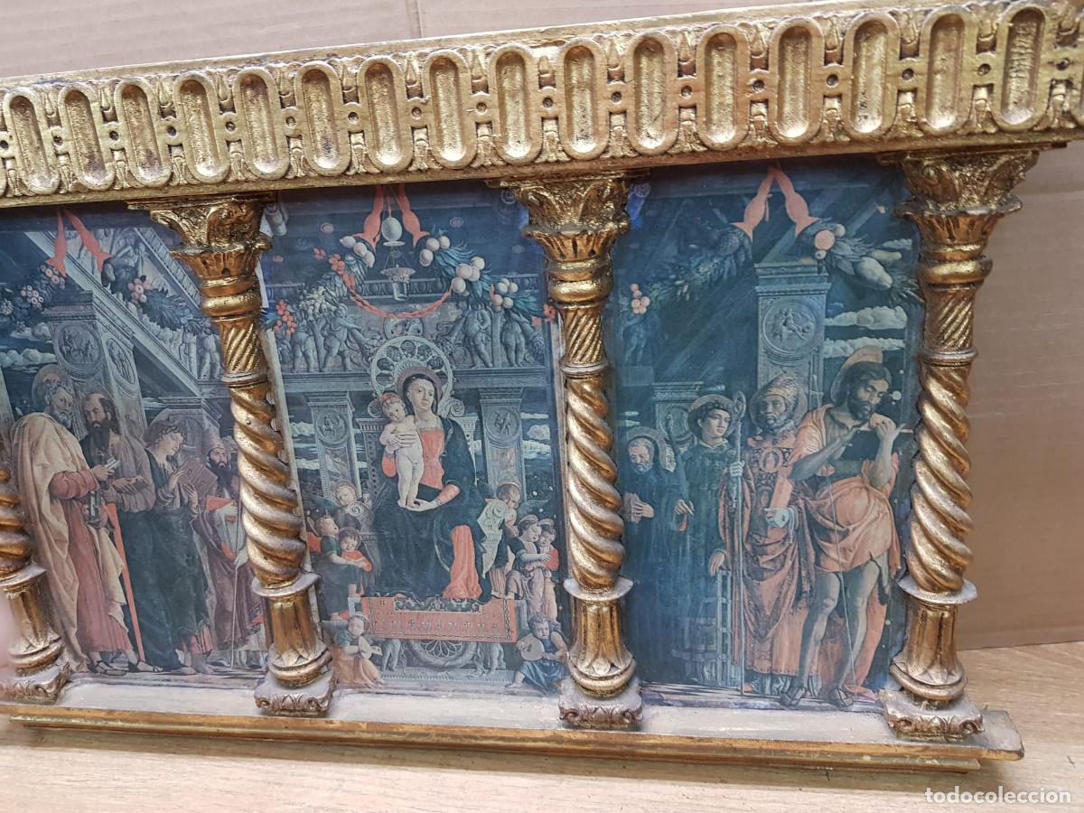 Antig&uuml;edades: ANTIGUO TRIPTICO DE MADELA CON PAN DE ORO - Foto 3