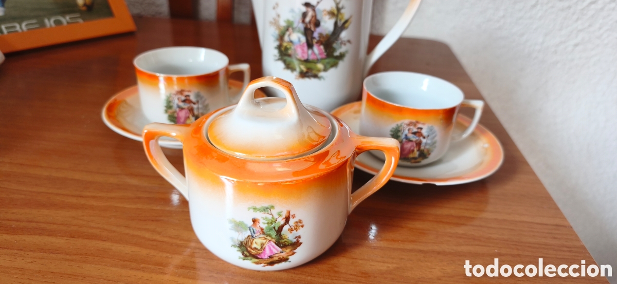 Antig&uuml;edades: Juego de caf&eacute; antiguo, para dos - Foto 7