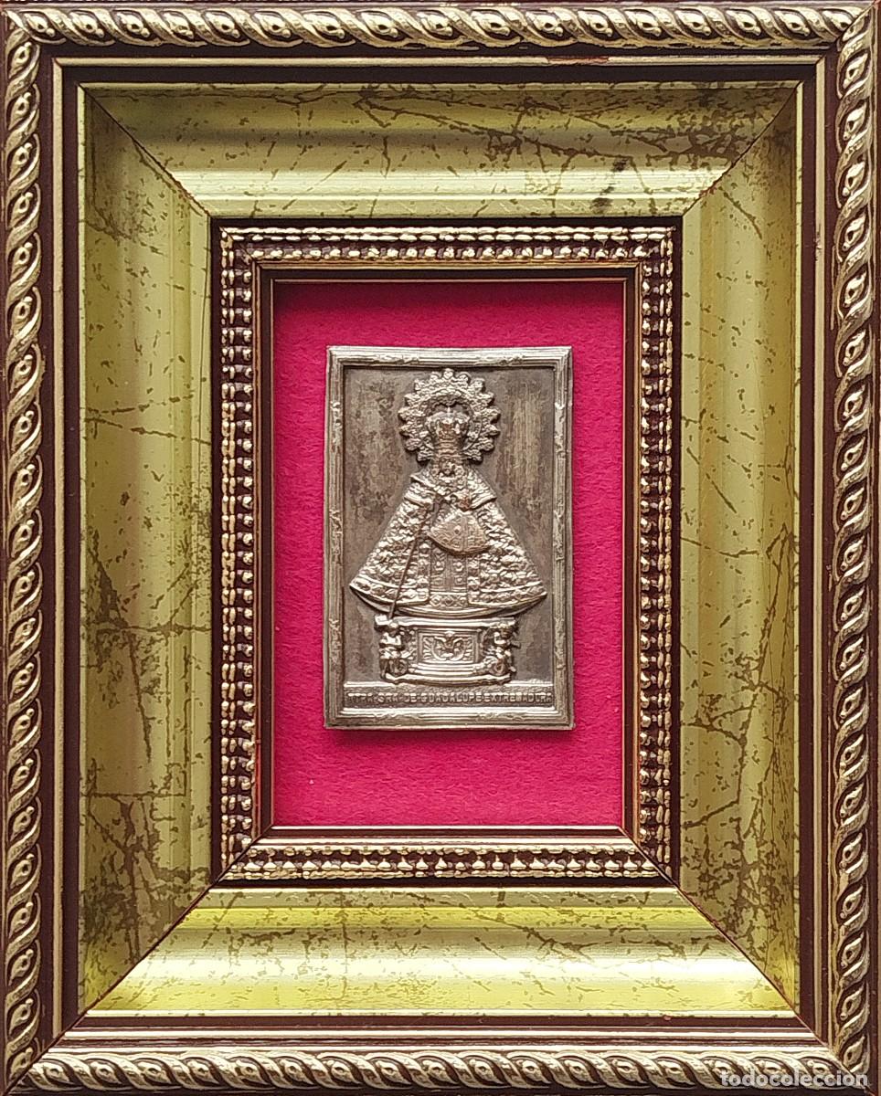 Antig&uuml;edades: Cuadro con Placa - Medalla de Nuestra Se&ntilde;ora de Guadalupe - Foto 1