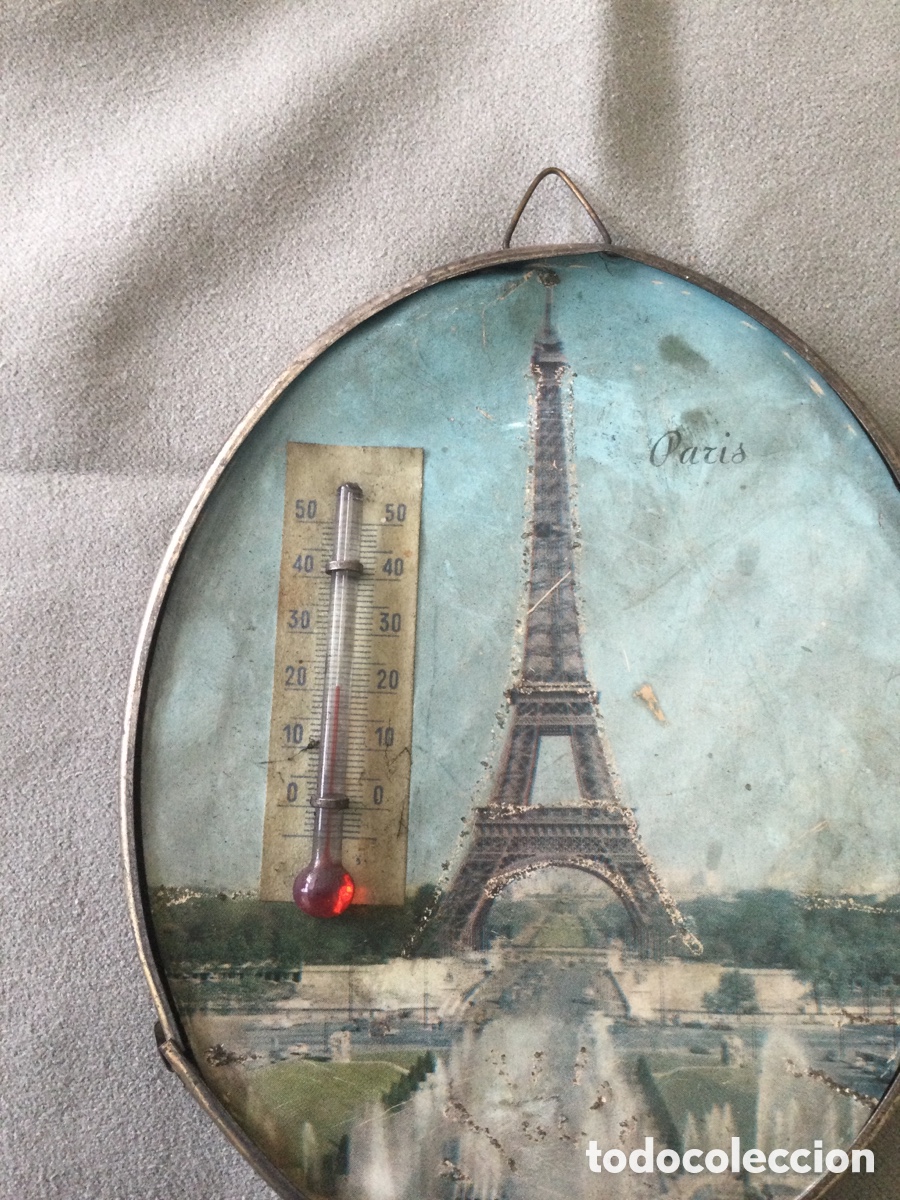 Antig&uuml;edades: Term&oacute;metro recuerdo de Par&iacute;s - Foto 4