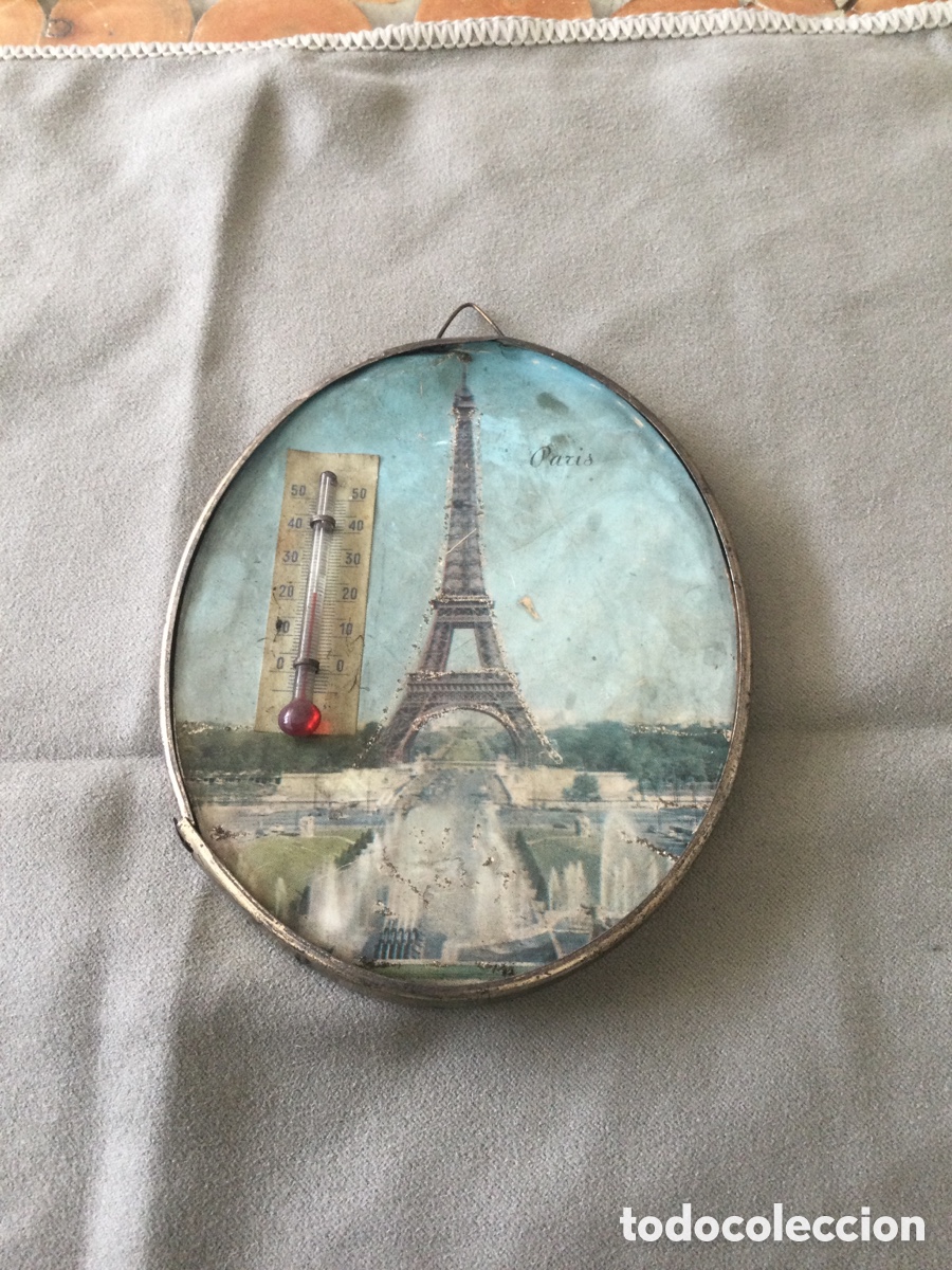 Antig&uuml;edades: Term&oacute;metro recuerdo de Par&iacute;s - Foto 1