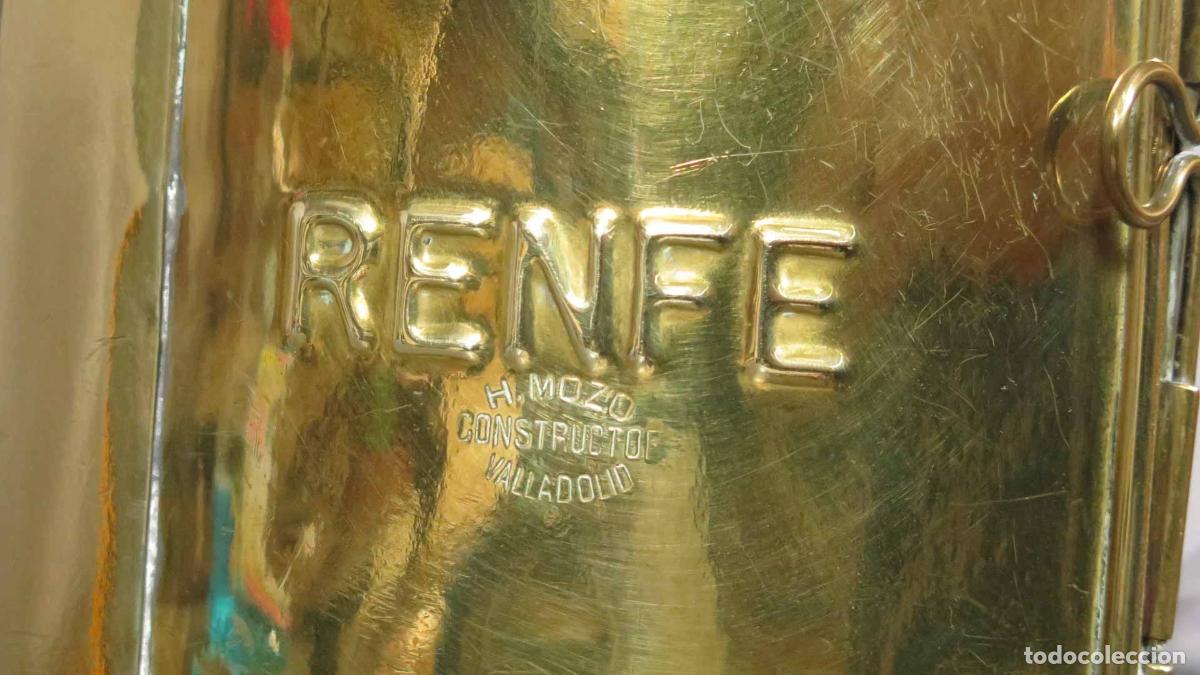 Antig&uuml;edades: FAROL RENFE. SE&Ntilde;ALES. H. MOZO VALLADOLID CONSTRUCTOR. - Foto 2