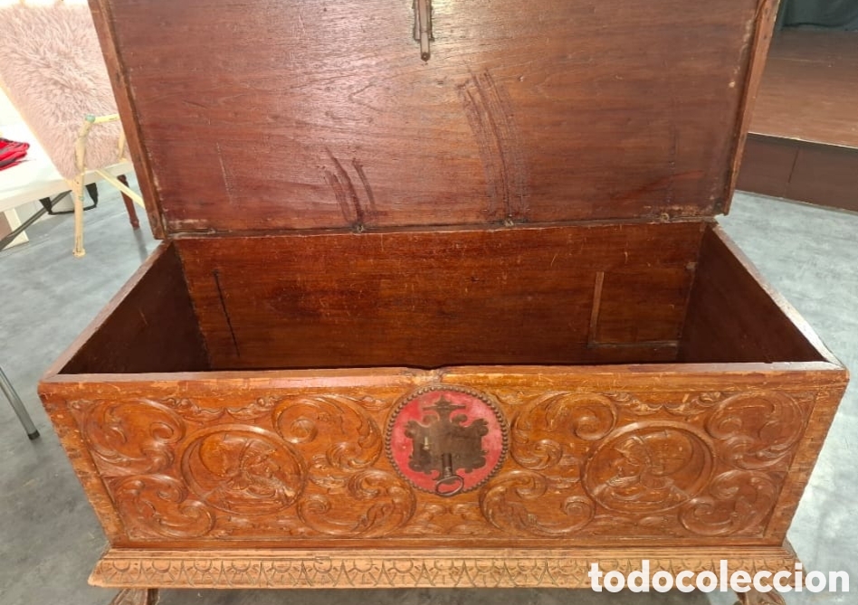 Antig&uuml;edades: Gran Arca Ba&uacute;l Cedro Antiguo - Foto 3