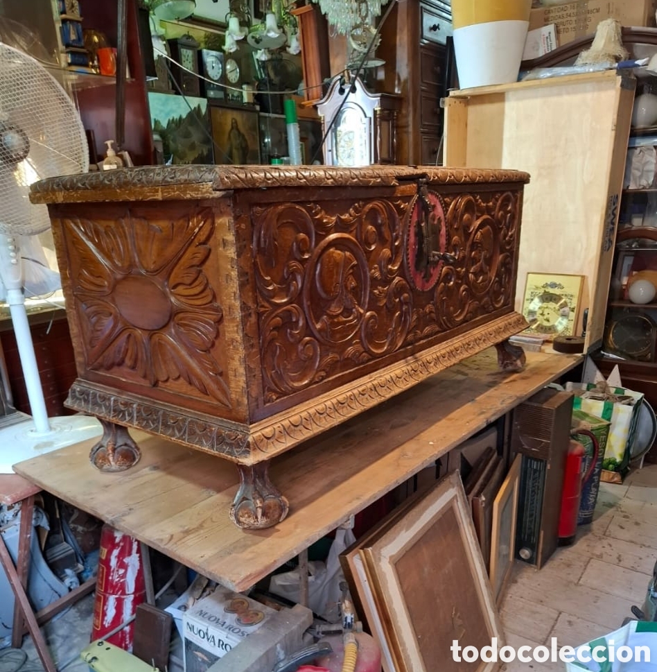 Antig&uuml;edades: Gran Arca Ba&uacute;l Cedro Antiguo - Foto 5