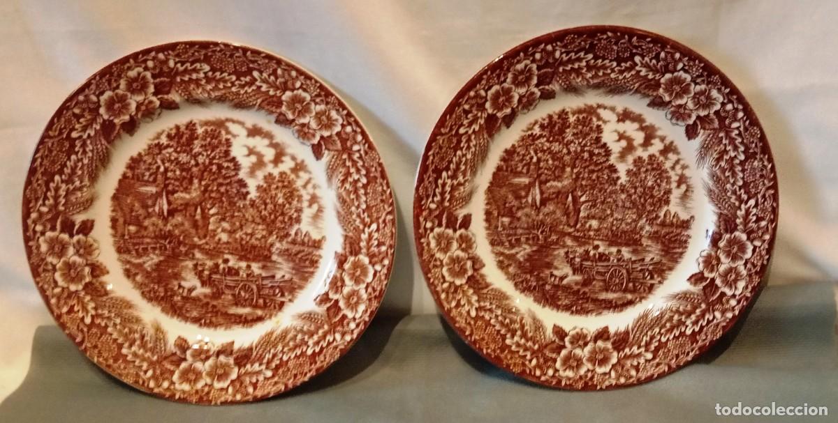 Antig&uuml;edades: 2 Platos Porcelana Broadhurst. - Foto 2
