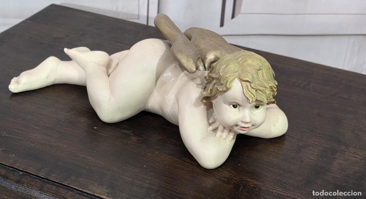 Antig&uuml;edades: &Aacute;ngel querub&iacute;n en resina 32 cm - Foto 1