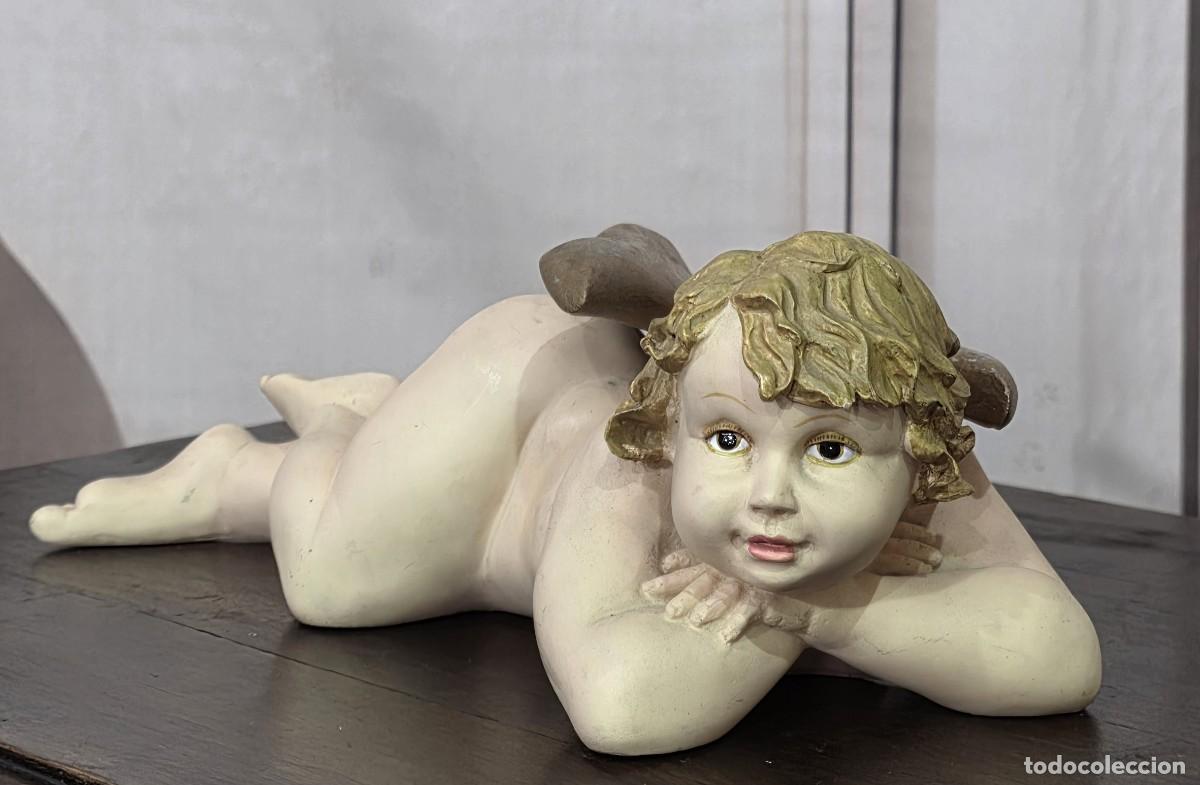 Antig&uuml;edades: &Aacute;ngel querub&iacute;n en resina 32 cm - Foto 2