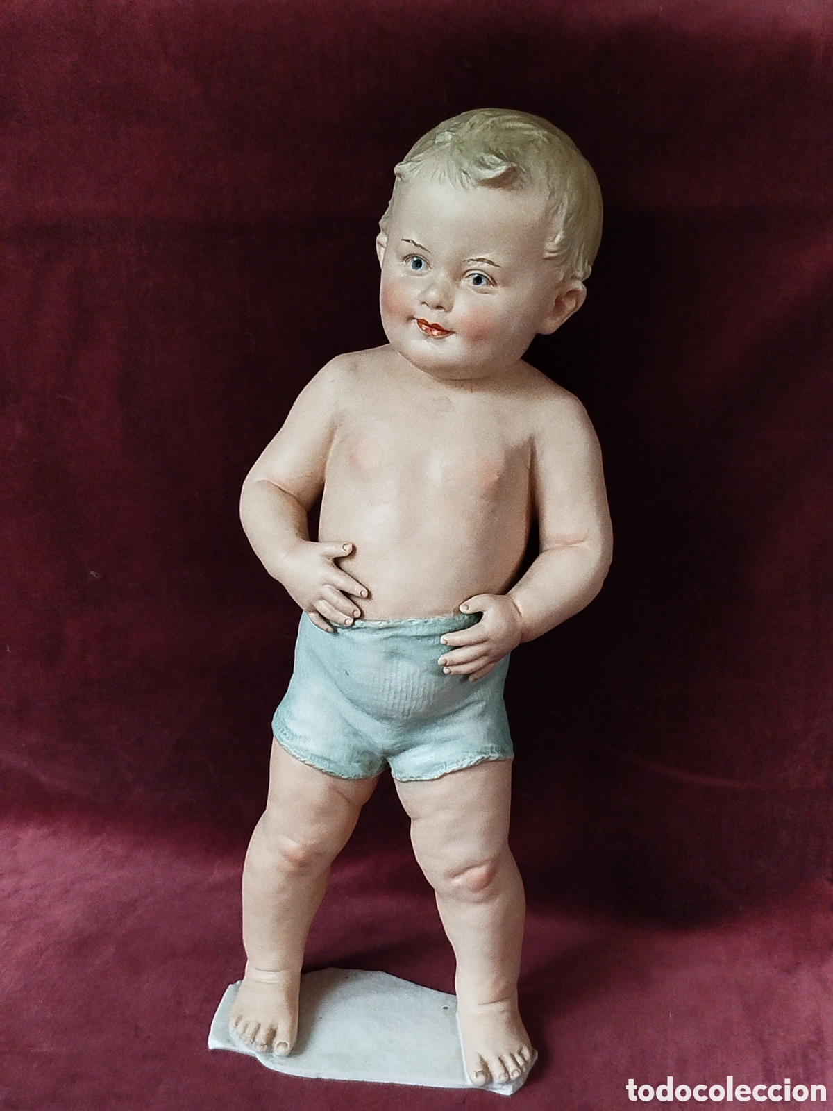 Antig&uuml;edades: Biscuit ni&ntilde;o de pie. 35cm - Foto 1