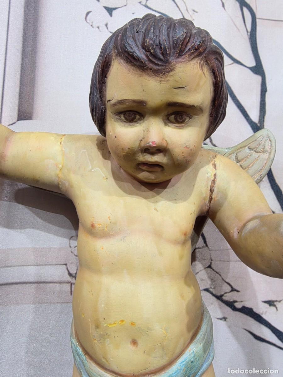 Antig&uuml;edades: Figura antigua &aacute;ngel querubin - Foto 2