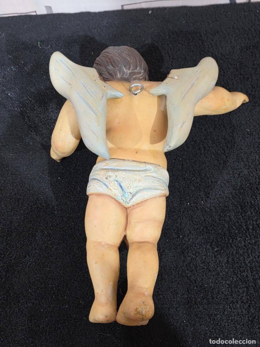 Antig&uuml;edades: Figura antigua &aacute;ngel querubin - Foto 5