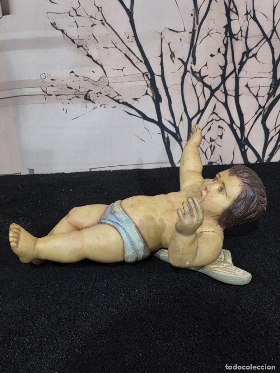 Antig&uuml;edades: Figura antigua &aacute;ngel querubin - Foto 7