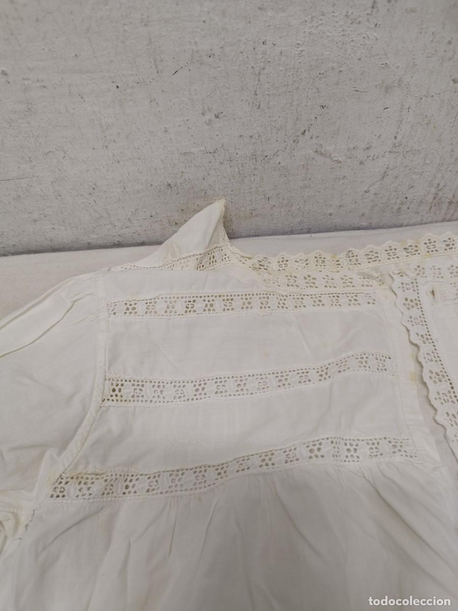 Antig&uuml;edades: Antiguo camison de mujer de color blanco. - Foto 13