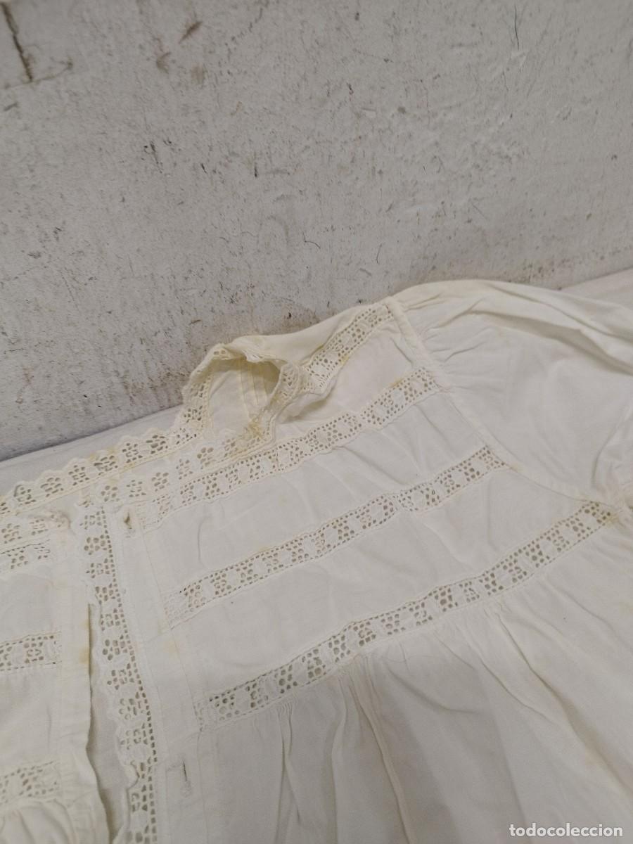 Antig&uuml;edades: Antiguo camison de mujer de color blanco. - Foto 14