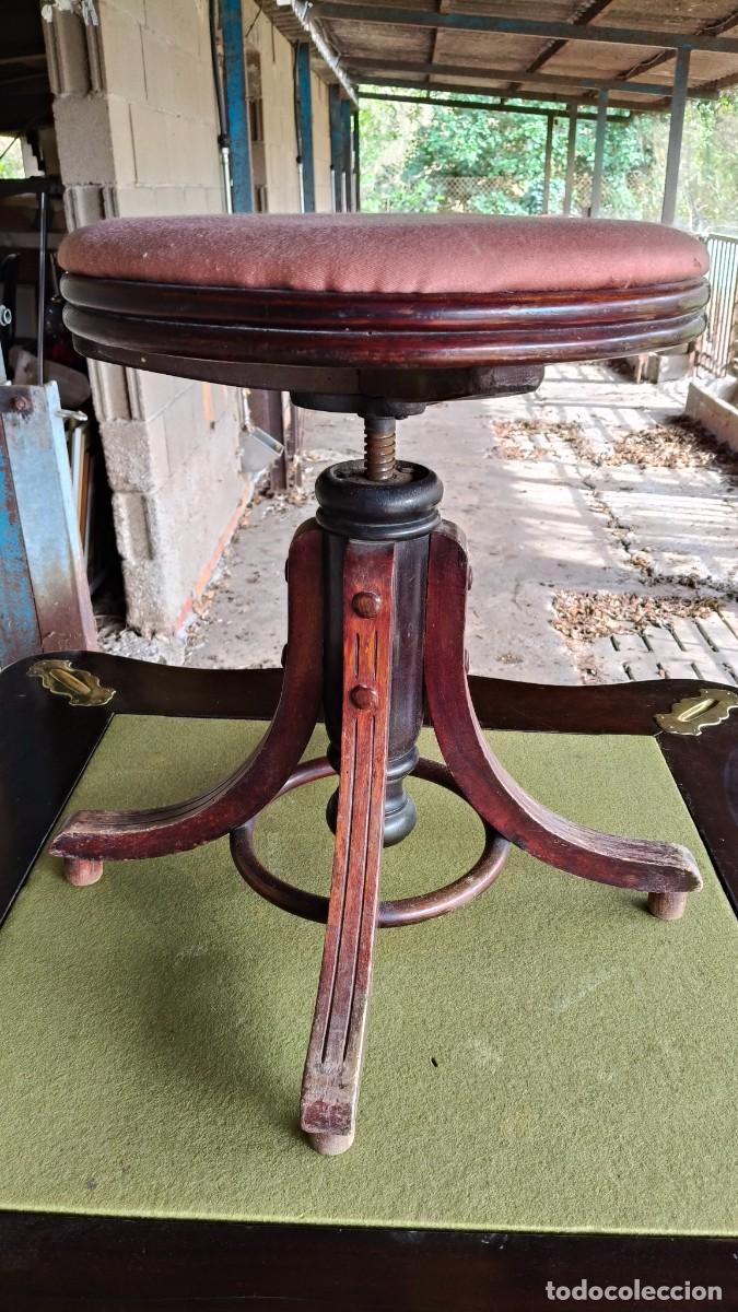 Antig&uuml;edades: Tabouret de piano 1900 original - Foto 4