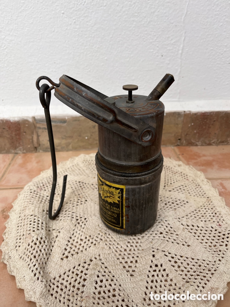 Antig&uuml;edades: Antiguo candil de Mina Fisma, Carburo, en buen estado.