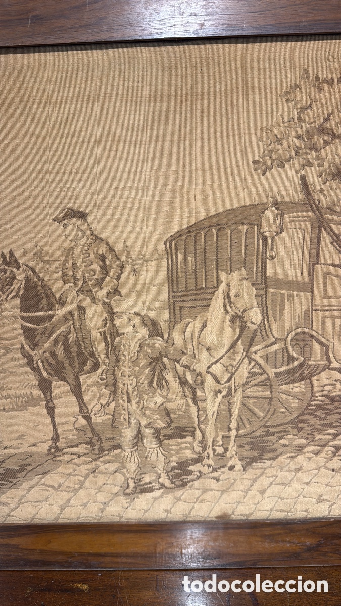 Antig&uuml;edades: TAPIZ ESCENA CARRUAJE - Foto 2