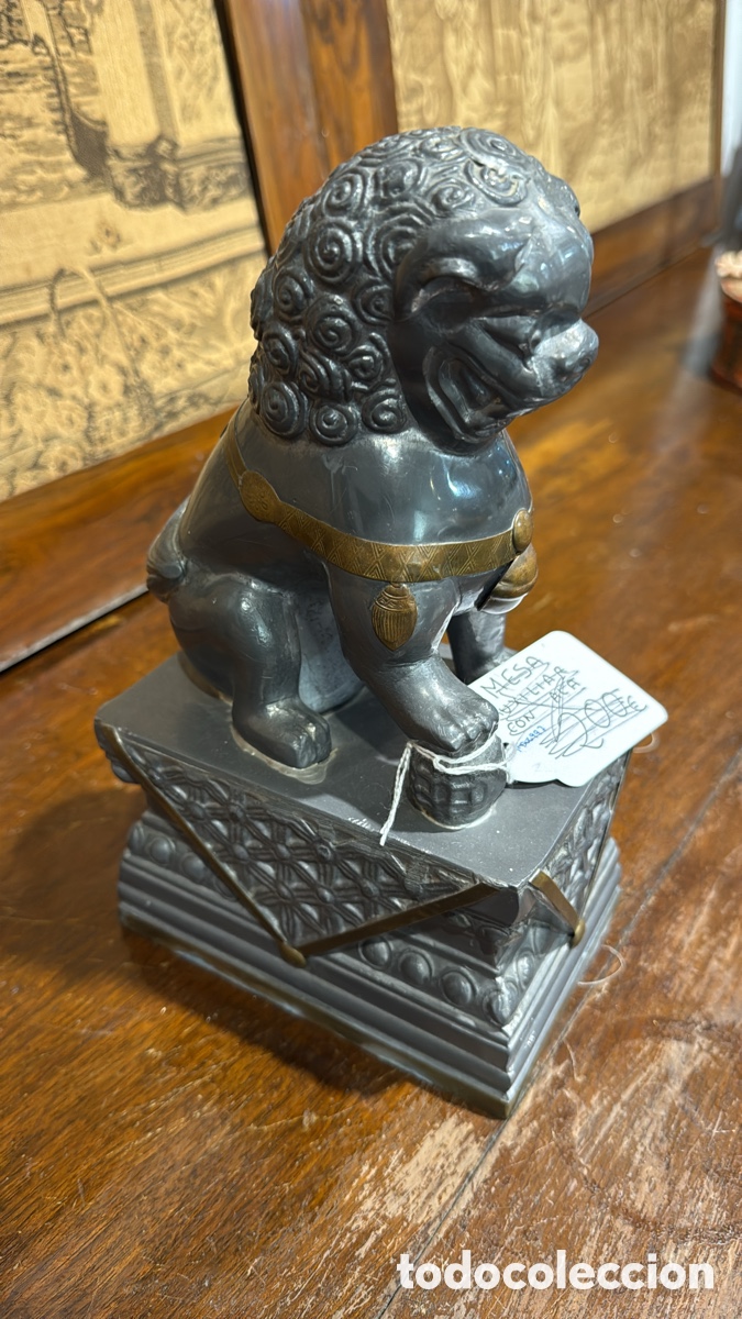 Antig&uuml;edades: PERRO FOO EN PELTRE FIGURA - Foto 3