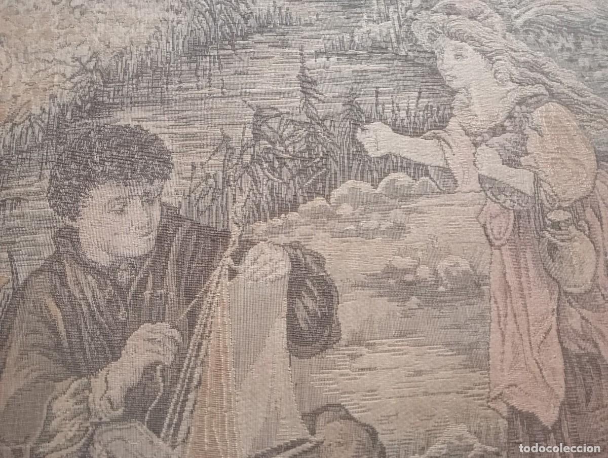 Antig&uuml;edades: Tapiz. Ni&ntilde;os jugando en el r&iacute;o - Foto 2