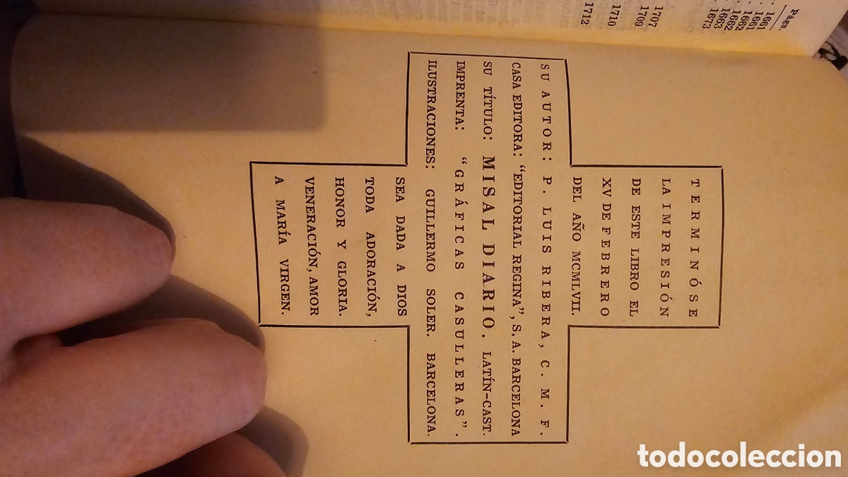 Antig&uuml;edades: Libro Misal Diario Devocionario 1955 - Foto 12