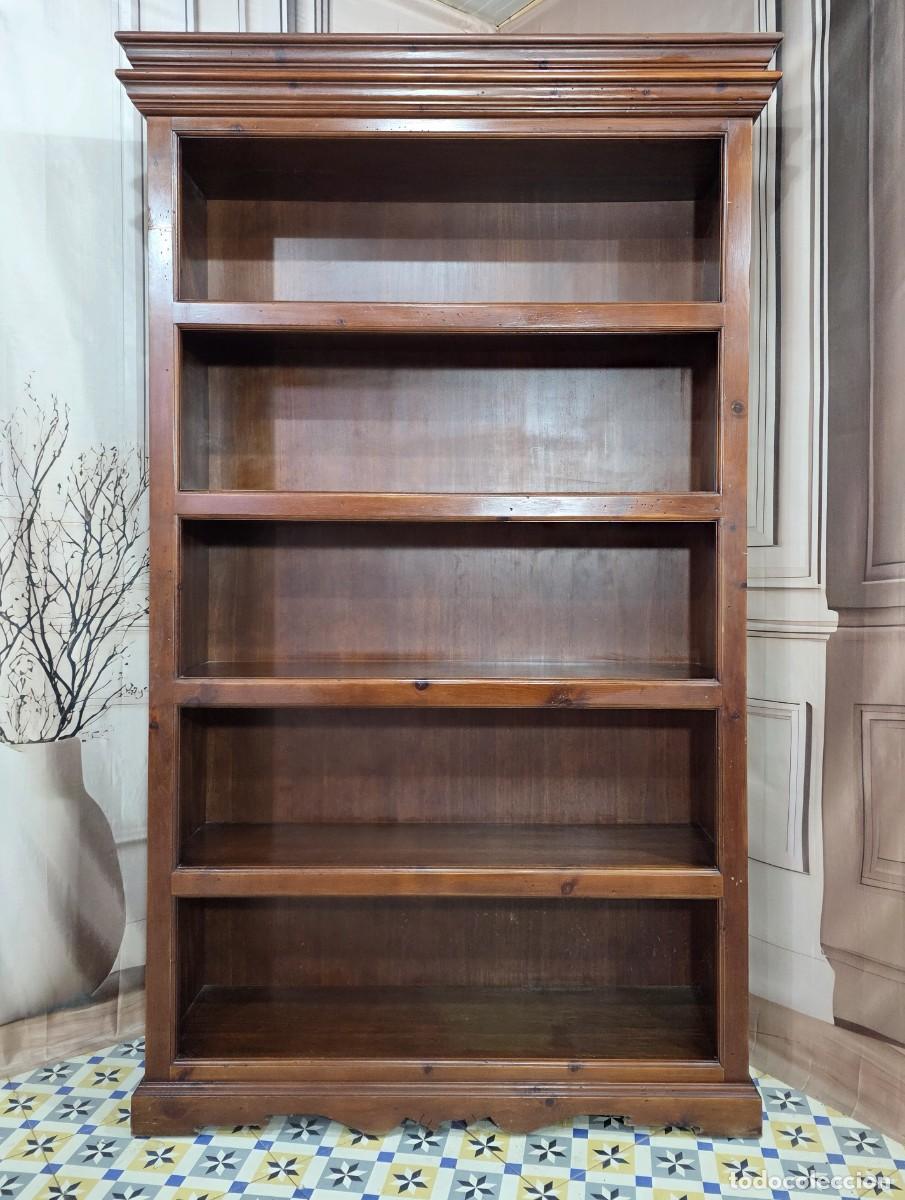 Antig&uuml;edades: Librero estanter&iacute;a de madera estilo colonial - Foto 1