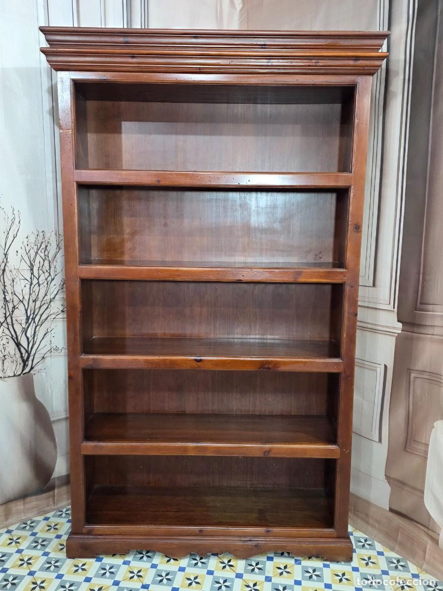 Antig&uuml;edades: Librero estanter&iacute;a de madera estilo colonial - Foto 2