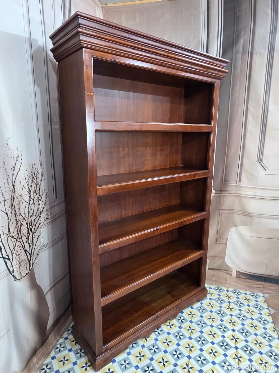 Antig&uuml;edades: Librero estanter&iacute;a de madera estilo colonial - Foto 3