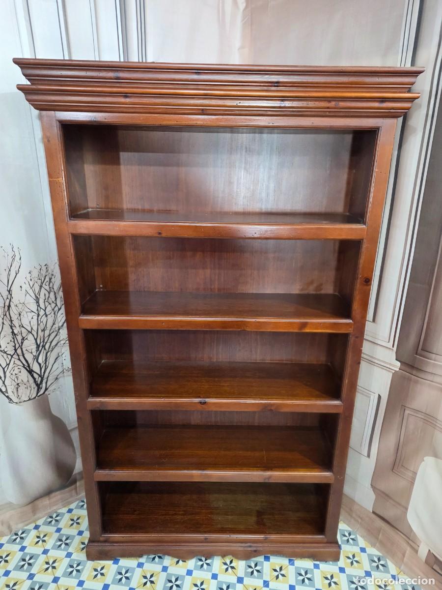 Antig&uuml;edades: Librero estanter&iacute;a de madera estilo colonial - Foto 5
