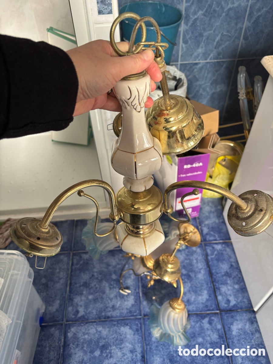 Antig&uuml;edades: Lampara de techo sin apliques funciona - Foto 2