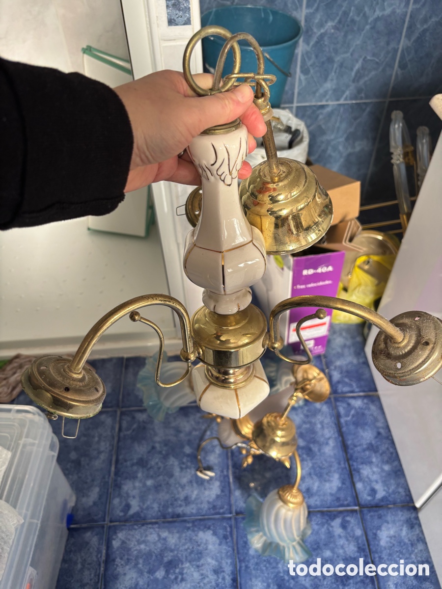 Antig&uuml;edades: Lampara de techo sin apliques funciona - Foto 3