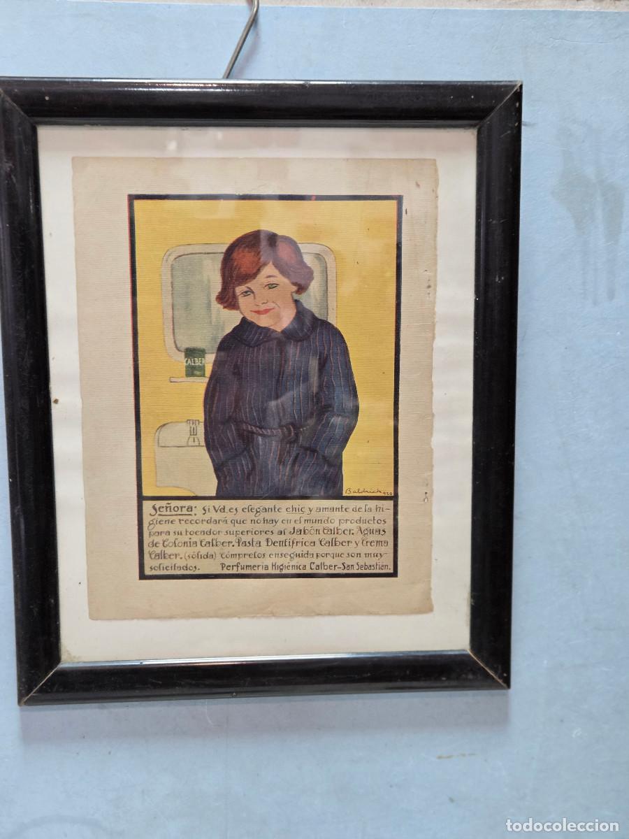 Antig&uuml;edades: cuadro con cartel antiguo - Foto 1