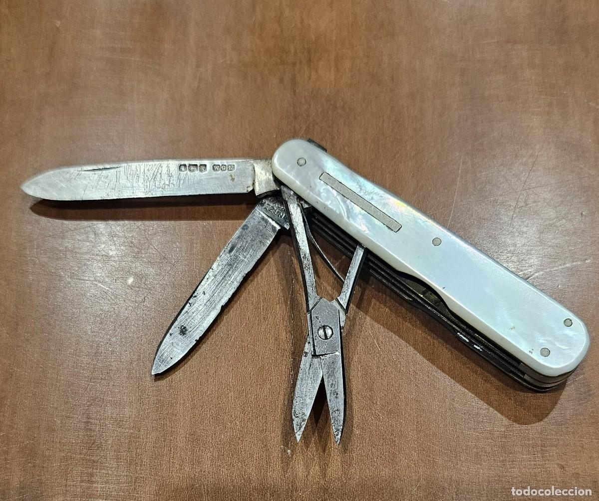 Antig&uuml;edades: Increible navaja multiusos plata y n&aacute;car siglo XIX - Foto 2