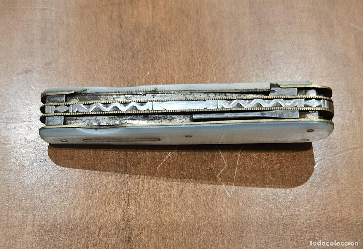 Antig&uuml;edades: Increible navaja multiusos plata y n&aacute;car siglo XIX - Foto 3