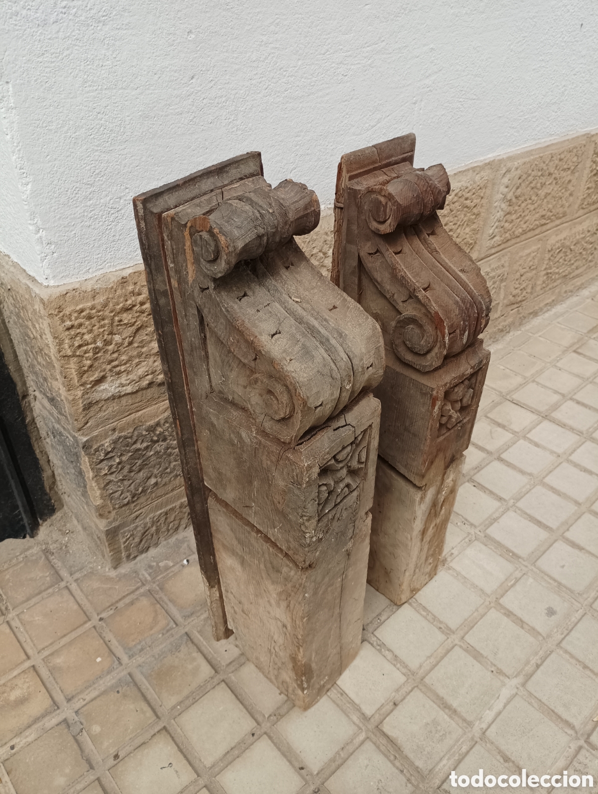 Antig&uuml;edades: PAREJA DE M&Eacute;NSULAS ANTIGUAS - Foto 2