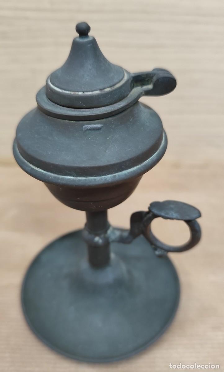 Antig&uuml;edades: Antiguo candil de bronce siglo XIX - Foto 2