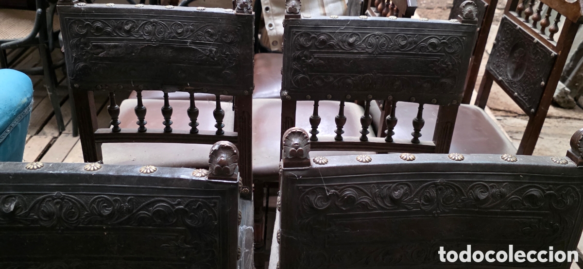 Antig&uuml;edades: SILLAS REPUJADAS Y EN NOGAL - Foto 3