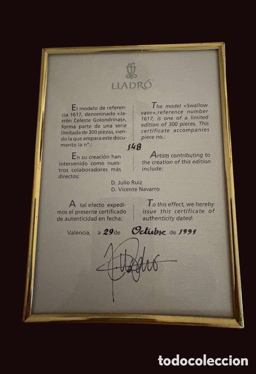 Antig&uuml;edades: LLADR&Oacute; &ldquo;Celeste &ndash; Golondrinas&rdquo; - Foto 2